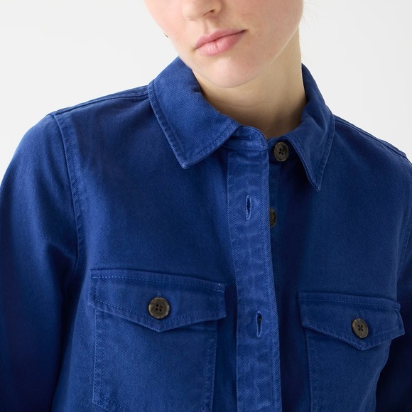 J. Crew Cargo cropped shirt-jacket in chino - Picture 3 of 9